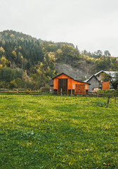 Mountain village in the Ukrainian Carpathians.