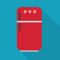 red fridge icon- vector illustration