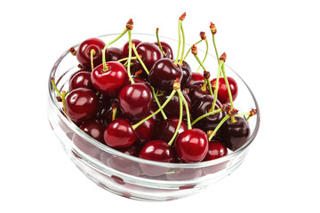Ripe sweet cherry isolated on white background