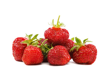Fototapeta na wymiar Fresh strawberries isolated on a white background