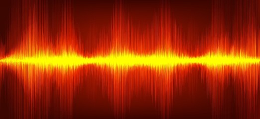 Orange Digital Sound Wave Background,technology and earthquake wave concept,design for music industry,Vector,Illustration.