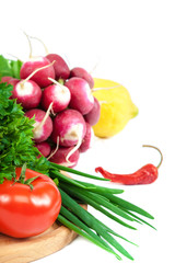 Fresh vegetables isolated on a white background
