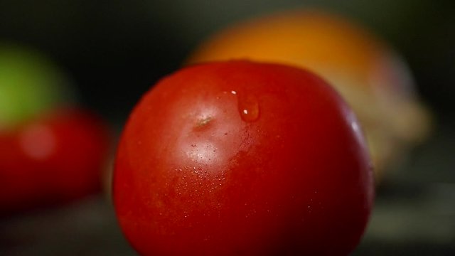 Water drops on tomato