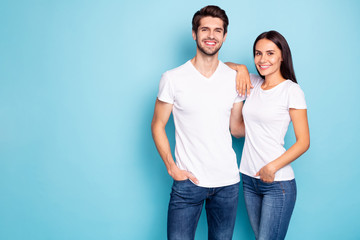 Portrait of his he her she nice attractive charming lovely cute pretty cheerful cheery best friends...