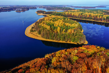 jesień na Mazurach w północno-wschodniej Polsce