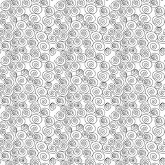 Vector swirl minimalist monoline scandinavian seamless pattern. Doodle round curl background for children holiday textile, wallpaper