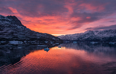 Majestic sunrise at Røde Ø, Scoresby Sund, East Greenland © tobiasbrehm