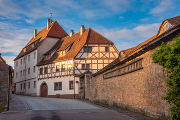 Fototapeta na wymiar Rothenburg ob der Tauber Old Town narrow street Bavaria Germany