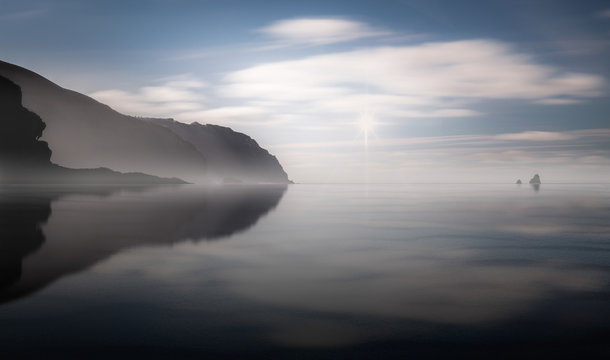 Mirror Reflection, Headland Layers, Perran Sands, Cornwall