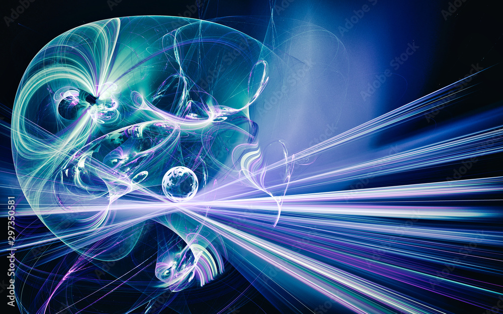 Fototapete digital generated image in the form of abstract geometric shapes of various shades and colors for us