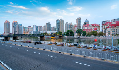 Tianjin modern architecture landscape skyline..