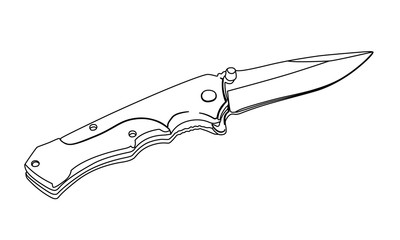 pocket knife contour vector ellustration