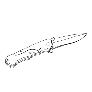 recommend clip art: pocket knife contour vector ellustration