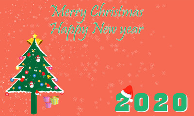 christmas card new year 2020 design vector illustration graphic