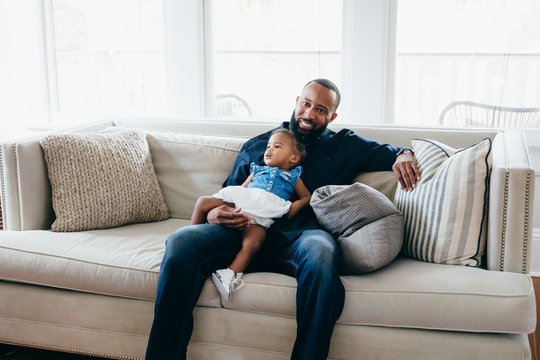 Portrait of father with daughter