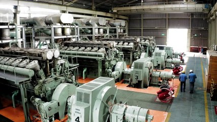 aerial view of a gas power station in south america . electric energy made from fuel