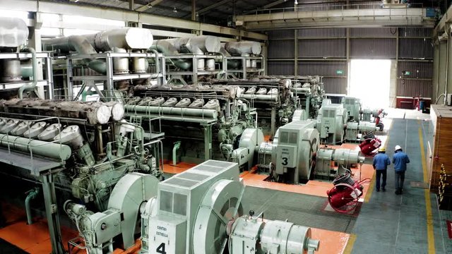 aerial view of a gas power station in south america . electric energy made from fuel