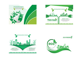 Ecology connection  concept background . Vector infographic illustration