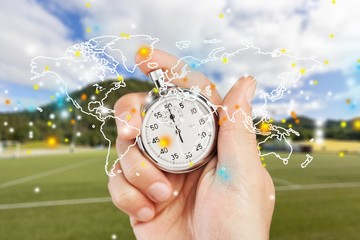 Close-up Stopwatch in Human Hand, Timer