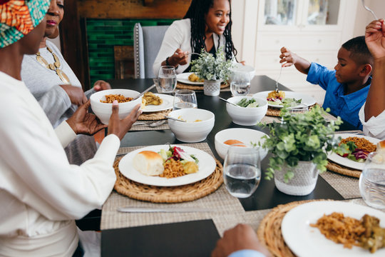 Family Enjoying Kwanzaa Dinner Together