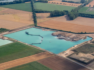 vue a&eacute;rienne d'une carri&egrave;re pr&egrave;s de Porte-Joie dans l'Eure en France