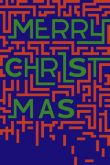Merry Christmas typography in flat style - Vector illustration