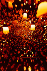 Lights of the Timelab borderless museum of Tokyo, Japan