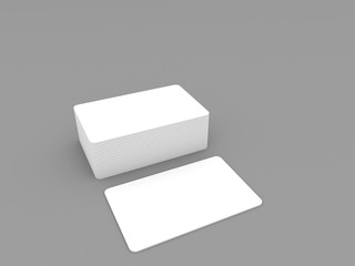 Business cards on a gray background. 3d render illustration.