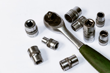 set equipment isolated on white background