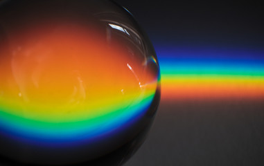 Colors of the rainbow product of Broken light, showing the spectrum of the light being bent by a spherical glass object  physics and optics