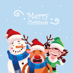 card of christmas with label merry christmas