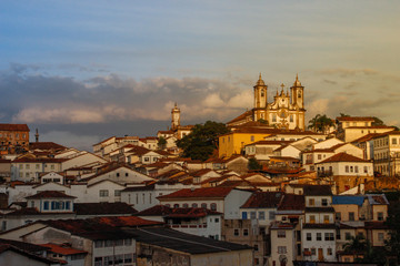  Beautiful city with colonial Portuguese architecture and churches in Brazil. Capital of the state of Minas Gerais designated a World Heritage site by UNESCO. Ouro Preto, Brazil