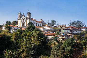  Beautiful city with colonial Portuguese architecture and churches in Brazil. Capital of the state of Minas Gerais designated a World Heritage site by UNESCO. Ouro Preto, Brazil