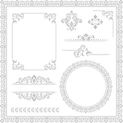 Vintage Set. Floral elements for design monograms, invitations, frames, menus and labels. Graphic design of the website, cafes, boutiques, hotels, wedding invitations.