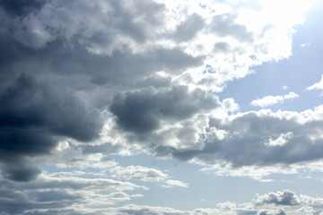 Contrasting sky with storm clouds