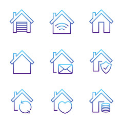 Home set icon template color editable. Home pack symbol vector sign isolated on white background illustration for graphic and web design.