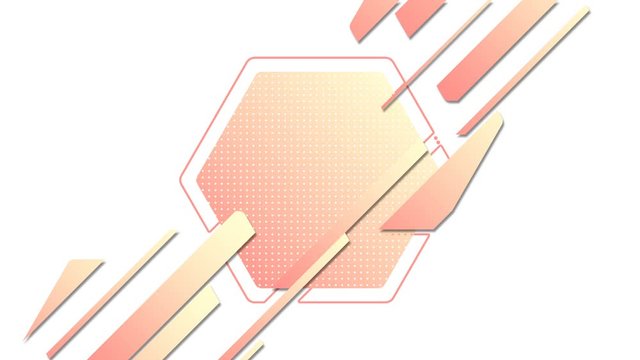 Reveal of Geometric hexagon badge for placing yor text or logo on a white background. Colored trendy minimal design with alpha matte channel. 3D render loop animation. 4K, Ultra HD resolution