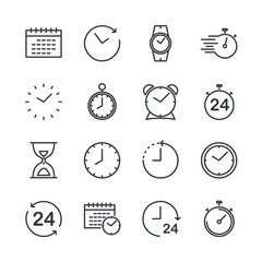Simple Set of Time icon template color editable. Contains such Icons as Time Inspection, Log, Calendar and more symbol vector sign isolated on white background for graphic and web design.