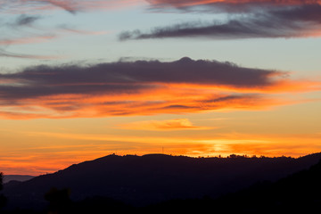sunset at the mountains