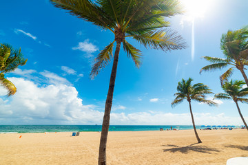 Sun shining over Las Olas beach in Fort Lauderdale
