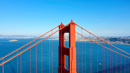 Golden Gate Aerial View of San Francisco Skyline