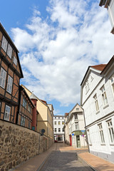 Historic Alley at the Historic City Centre of Schwerin, Mecklenburg-Vorpommern, Germany