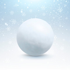 Fototapeta na wymiar Realistic snow ball vector illustration.Christmas, snow texture, holiday snow.Christmas banner for the inscription.