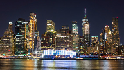 Fototapeta na wymiar Night skyline of Lower Manhattan