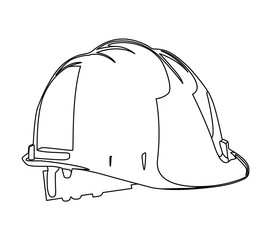 workers safety helmet contour vector illustration