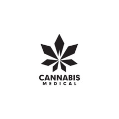Obraz premium Cannabis hemp CBD logo design vector template