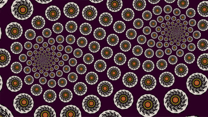 Ornate geometric pattern and artfully abstract multicolored background