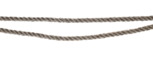 Set strong rope isolated on white background and texture, with clipping path