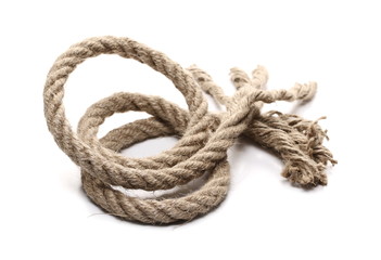 Strong rope isolated on white background and texture 