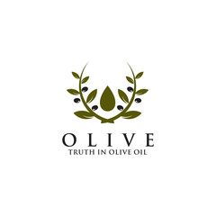 Fototapeta premium Olive oil logo design vector template
